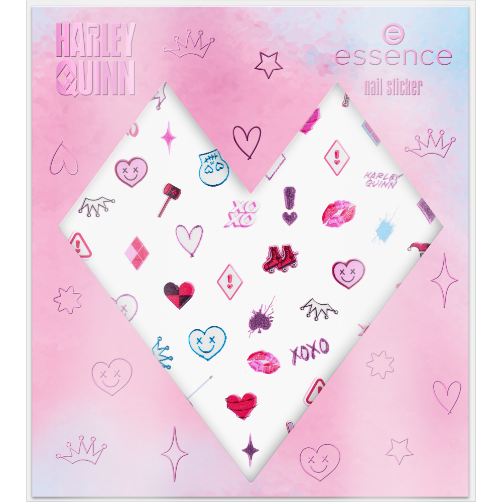 Harley Quinn nail sticker essence makeup