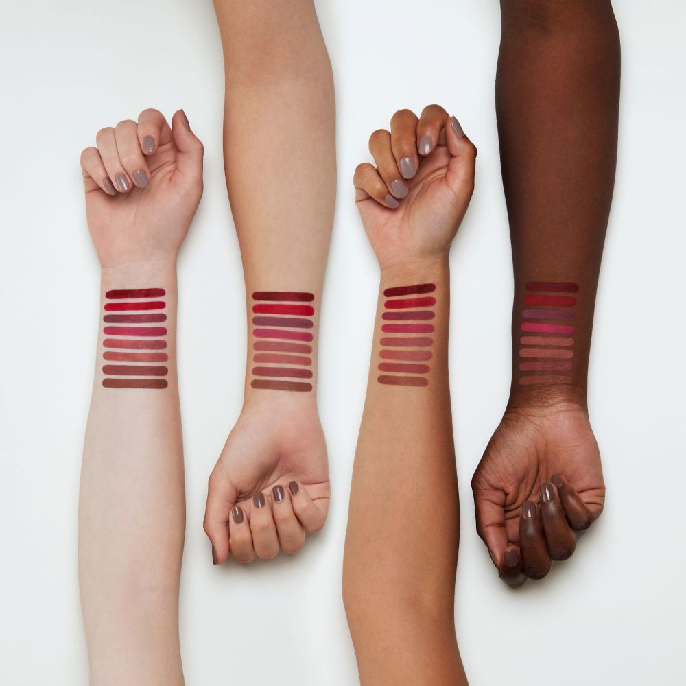 cinnamon spice 01 silky hazelnut 02 soft beige 03 rosy nude 04 pink blush 05 cool mauve 06 classic red 07 dark berry 08